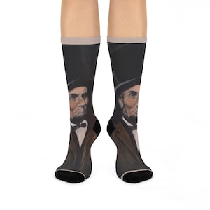 President Abraham Lincoln Cushioned Crew Socks U.S. History artist Leanne Pitman