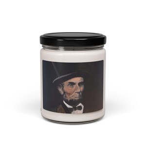 Soy Candle, Abraham Lincoln Historical Figure Decor, Gift for History Buffs, American President Home Fragrance, Patriotic Wax Candle, Unique