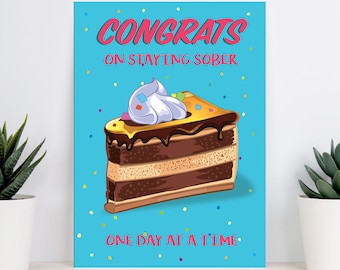 Sobriety Card | Recovery Anniversary Card | Sober Anniversary Card | Soberversary Card | AA Gift for Friend
