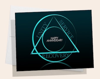 Sobriety Anniversary Card | AA Anniversary Card | Recovery Anniversary Card | Sober Anniversary Card | AA Gift for Him or Her