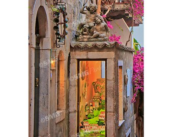 Taormina, Sicily, Italy, Alley, Street Scene, Store, Home Decor, Wall Art, Travel Photos, Fine Art, Photography, Canvas, Metal, Matted Print