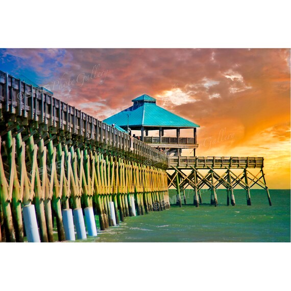 Charleston South Carolina Beach Fishing Pier Home Decor Etsy