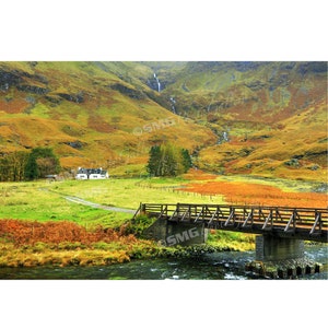 Scotland Photography, Highlands, Scenery, Landscape, Autumn, Cottage, Bridge, Scottish, Canvas Print, Travel Photos, Fine Art Photographs