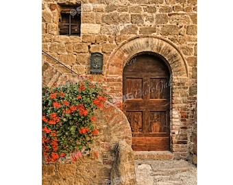 Siena, Italy Photos, Tuscan Doorway, Italian Courtyard Photograph, Street Scene, Entry, Fine Art Photography, Canvas Print, Old Cobblestone