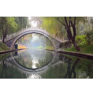 Beijing, China, Bridge, Reflection, Green, Home Decor, Wall Art, Travel Photos, Fine Art, Photography, Canvas, Metal, Matted Prints