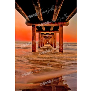 Texas, Gulf Coast, Fishing Pier, Sunset, Home Decor, Wall Art, Travel Photos, Fine Art, Photography, Canvas, Metal, Matted Prints