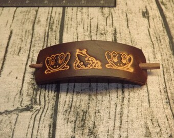 Leather hair barrette,hair slide,hair barrette,Stick hair slide,Handmade hair barrette,Leather hair barrette,Stick  barrette