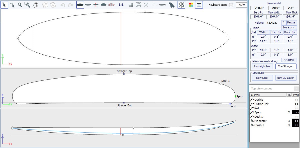 7 Foot Single Fin Template - Etsy