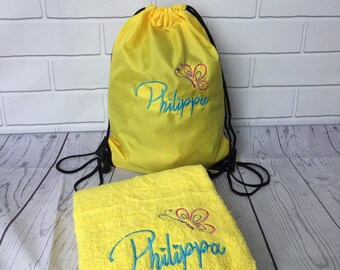 PERSONALISED HORSE CHINTZ DRAWSTRING SCHOOL GYM BAG P.E SWIMMING DANCE BALLET