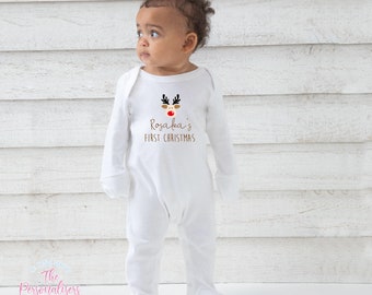 personalised christmas sleepsuit