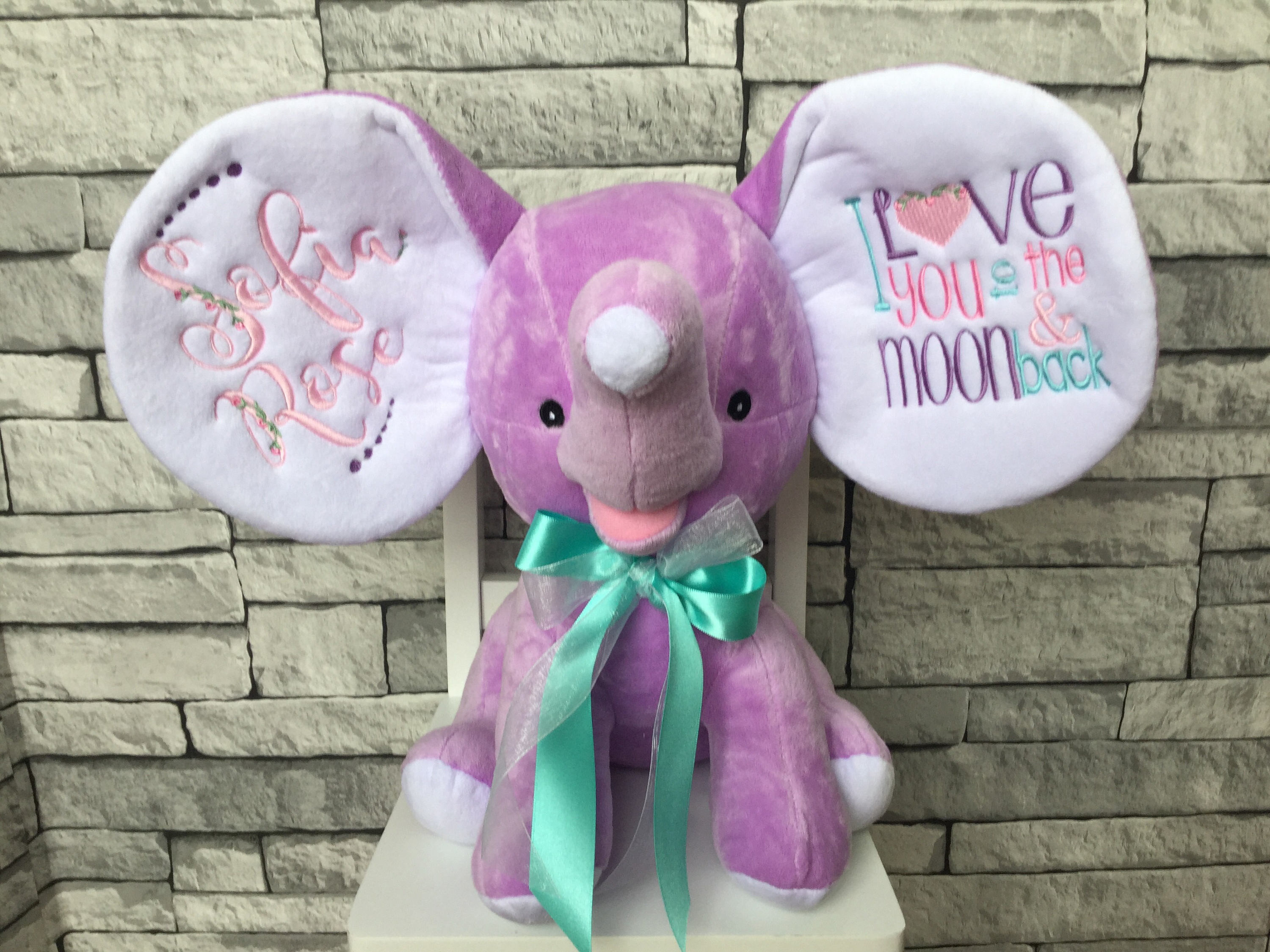 elephant personalised teddy
