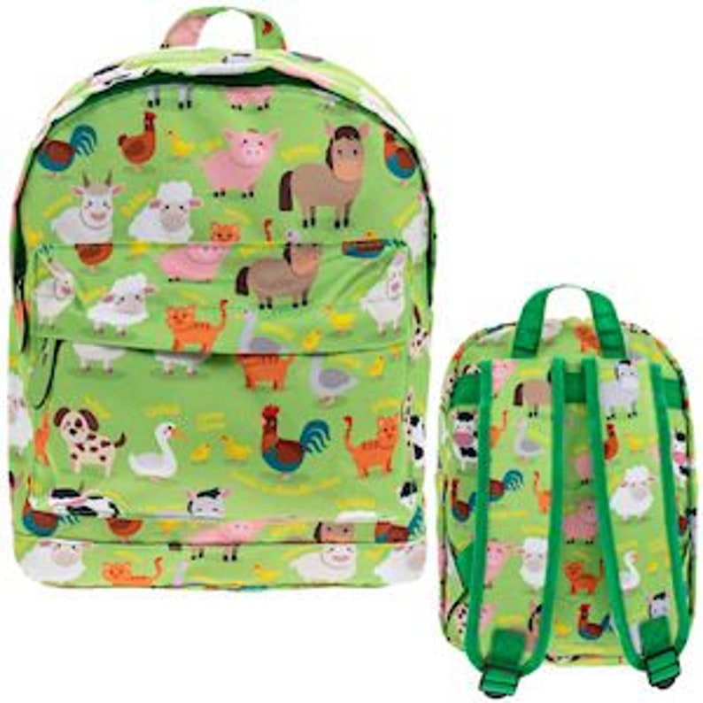 Personalised Farm Yard Animal Mini Backpack and Drinks Bottle Monogrammed with Embroidered Name or Initials