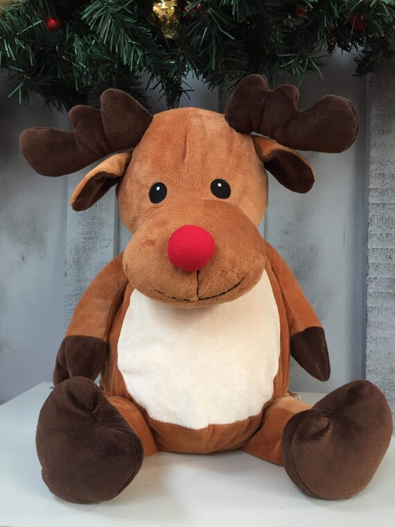 personalised reindeer teddy