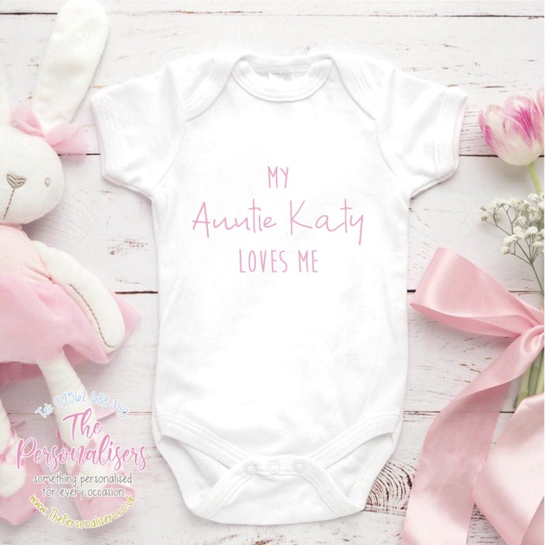 Personalised My Auntie Loves Me Baby Vest