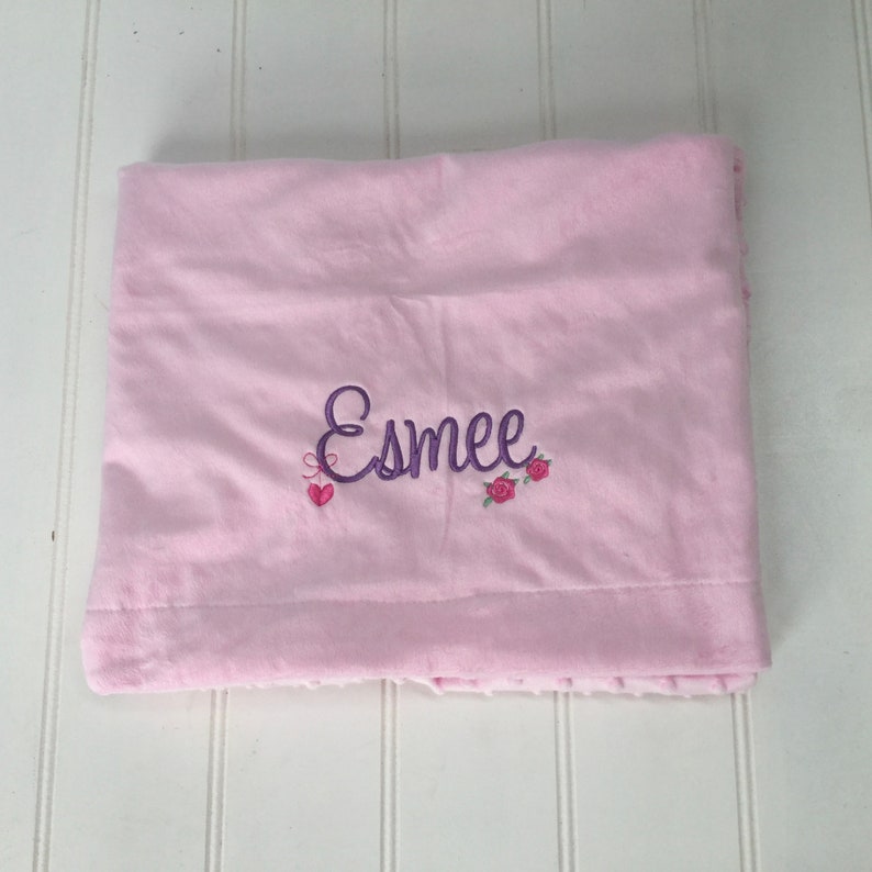 personalised pink blanket