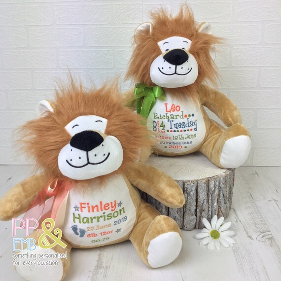 personalised lion teddy