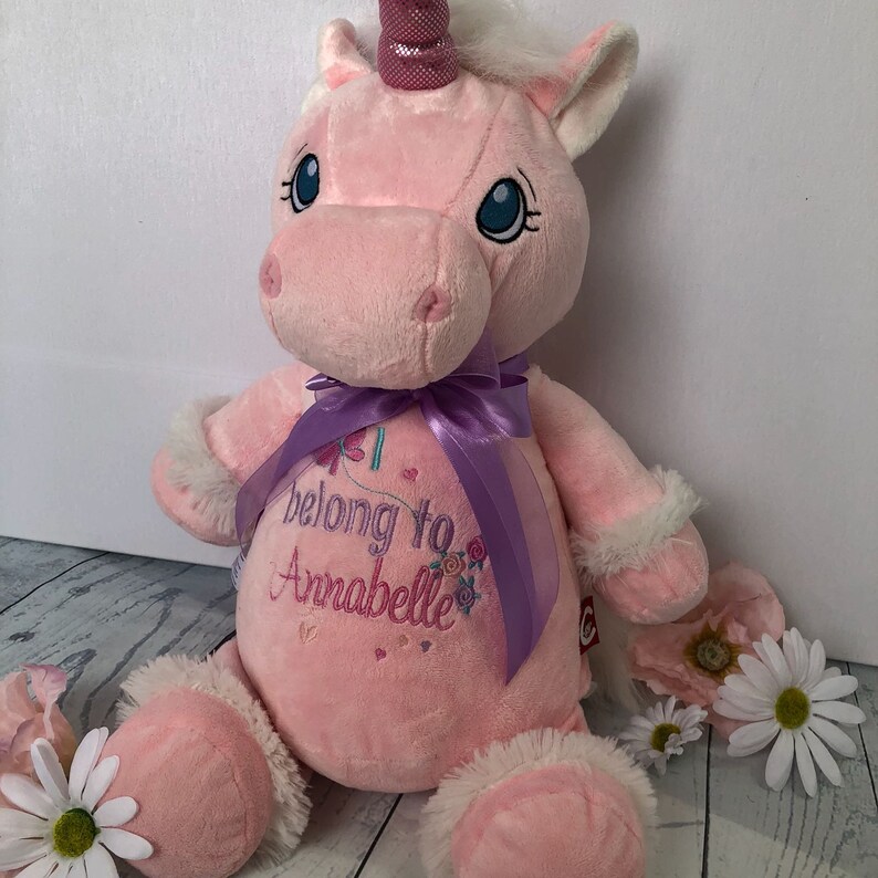 Cubbies Unicorn Teddy Bear with personalised embroidery on the | Etsy