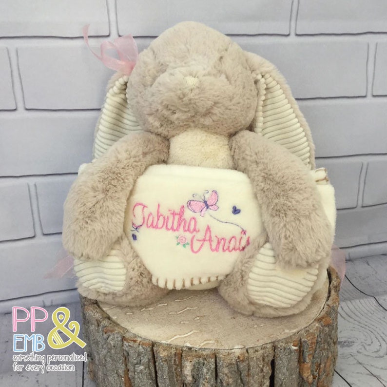 Personalised Baby Blanket with Teddy Design Birth//Christening Gift//Boy//Girl