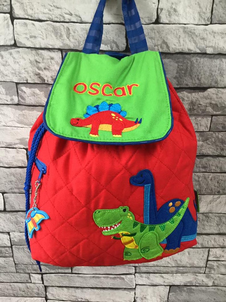 Personalised Farm Animal Stephen Joseph Backpack with Tractor Embroidered with a name