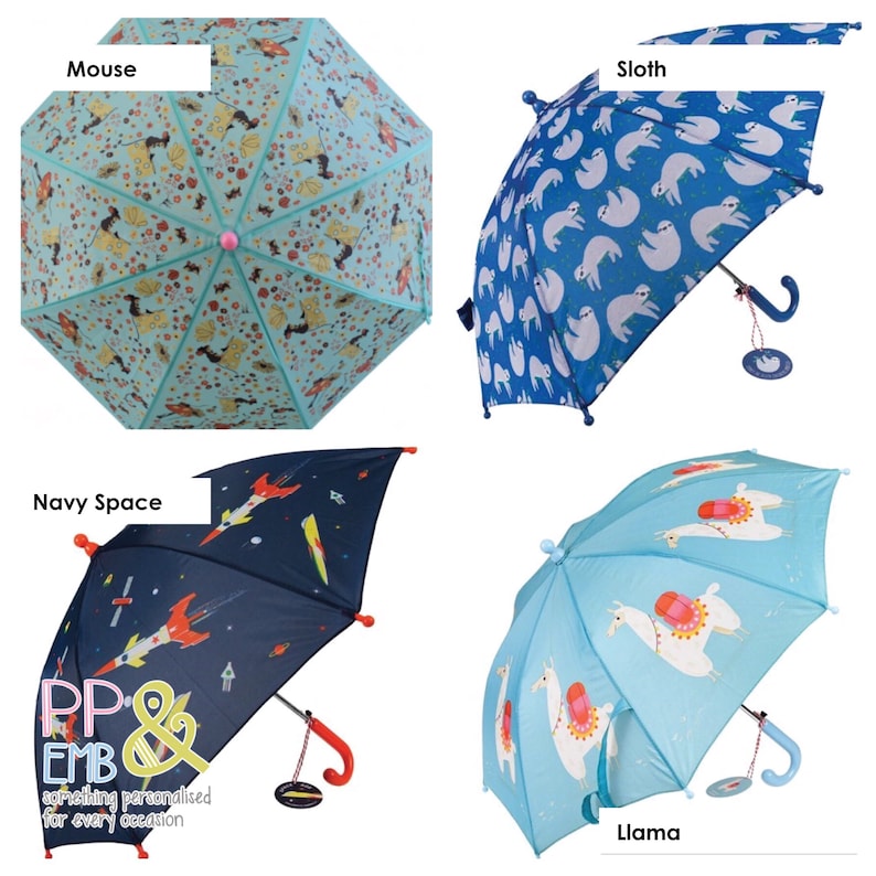 Dinosaur Personalised Kids Umbrella Name in 2 colour print