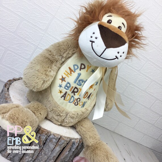 personalised lion teddy
