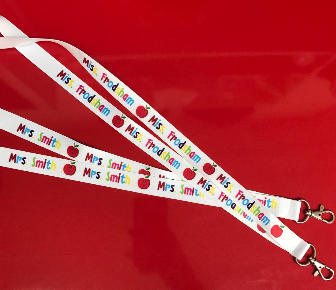 Teacher Lanyard Personalised with a name an ideal for Schools Etsy