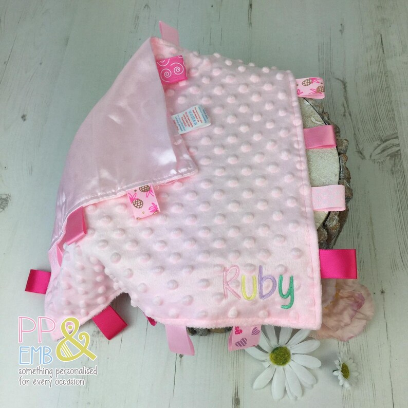 personalised taggie blanket