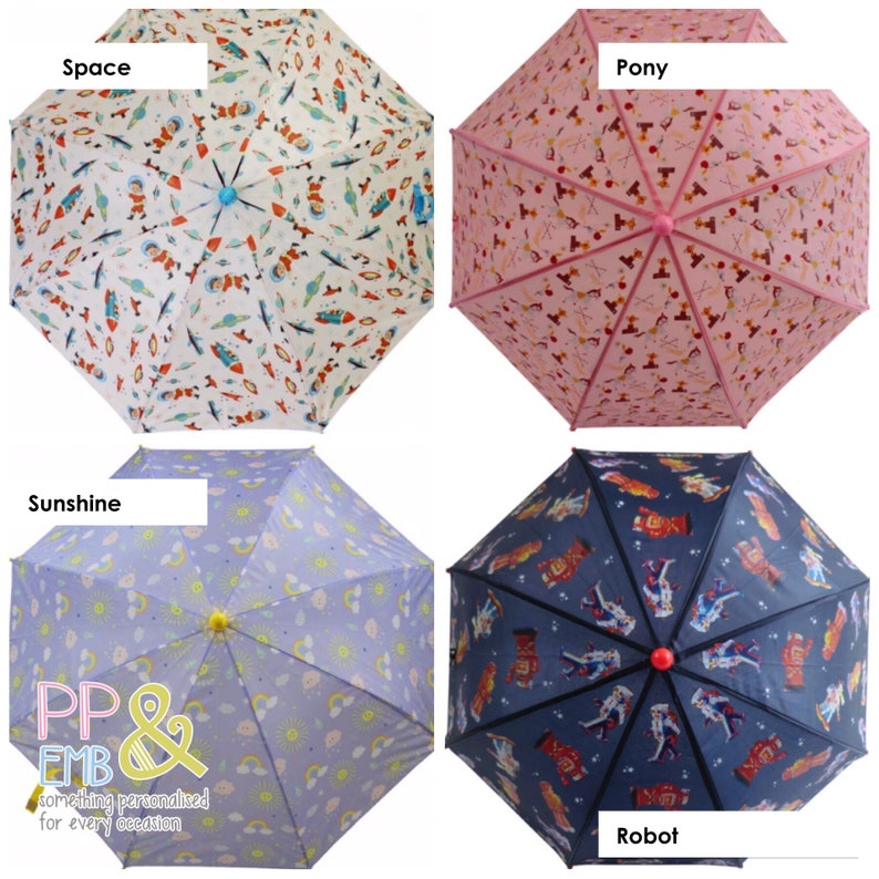 Dinosaur Personalised Kids Umbrella Name in 2 colour print