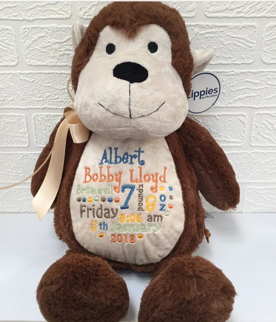 personalised monkey teddy