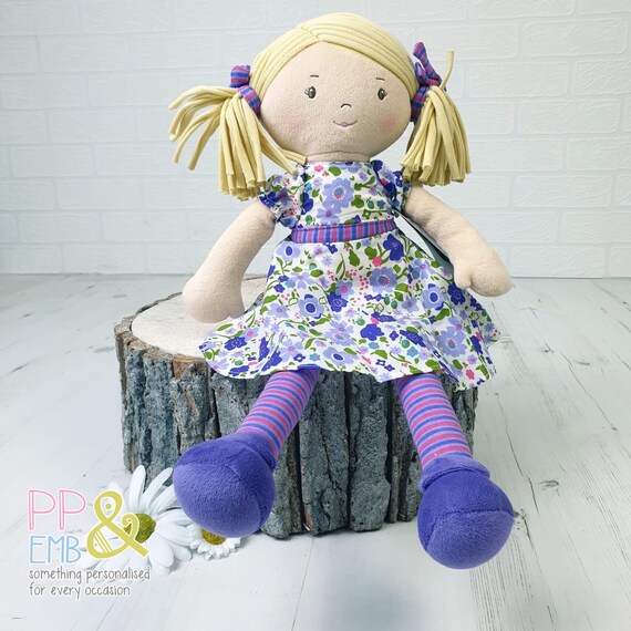personalised rag doll suitable from birth