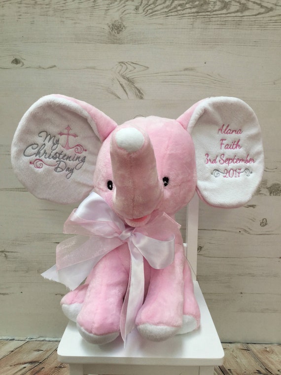 personalised baby elephant teddy