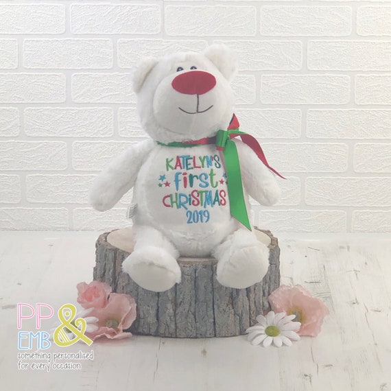 personalised christmas teddy