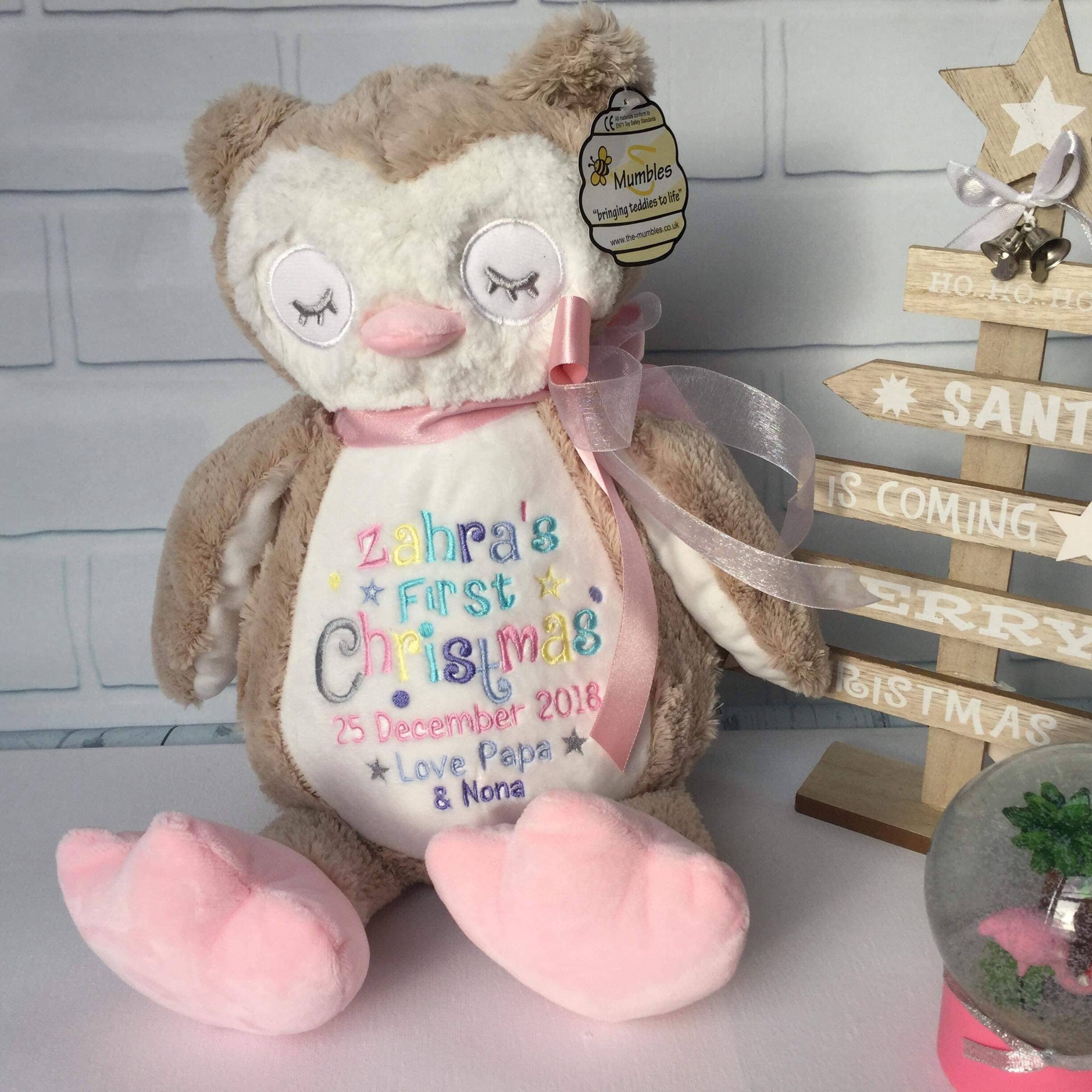 personalised first christmas teddy