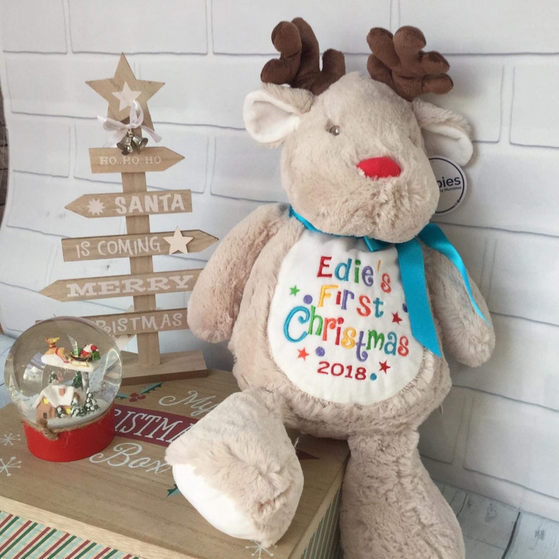 personalised first christmas teddy