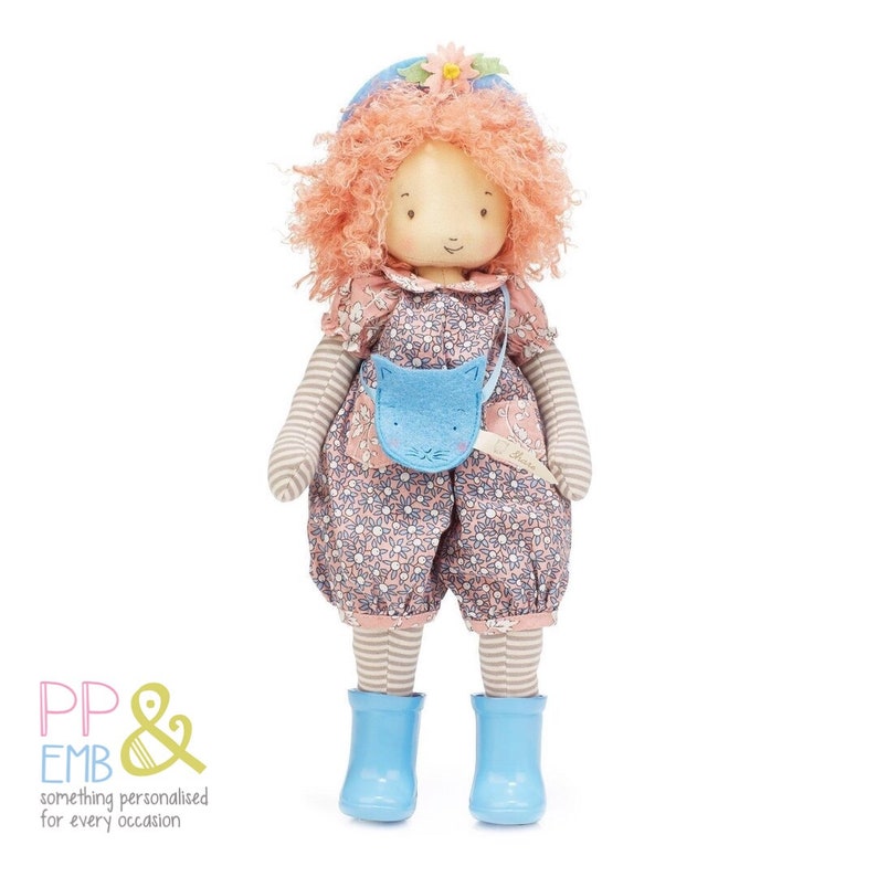 2 x Personalised Rosie Embroidered Rag Doll with stripes Rosie