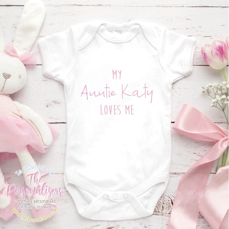 Personalised My Auntie Loves Me Baby Vest
