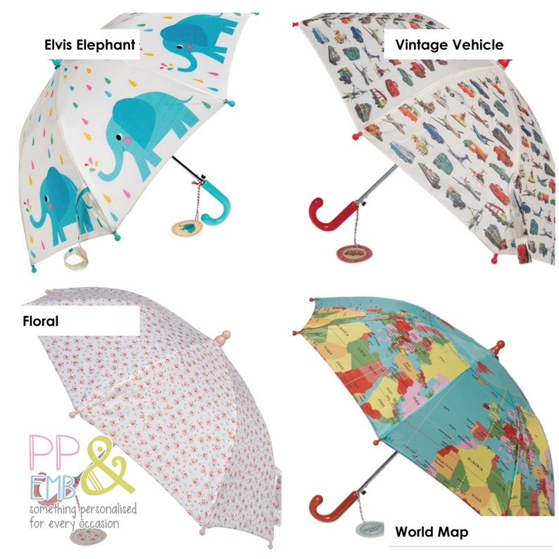 Dinosaur Personalised Kids Umbrella Name in 2 colour print