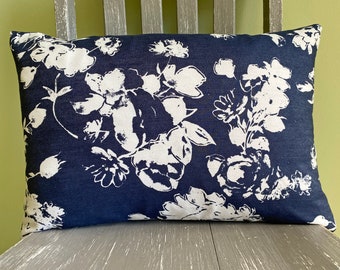 Throw pillow covers Accent pillow cover Denim pillow cover with Floral fabric 18x18 20x20 Decorative pillow cover with Blue denim
