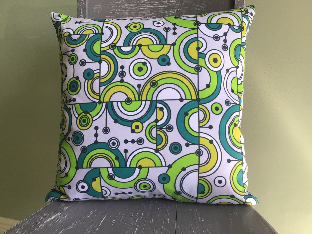Art Deco Pillow Cover Lime Green Pillow Abstract Pillow Cover Etsy