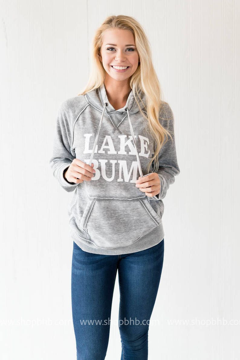 Lake Bum Hoodie Lake Hoodies Unisex Hoodies Summer Hoodies Lakeaholic Gifts for her Lake Lover Gray