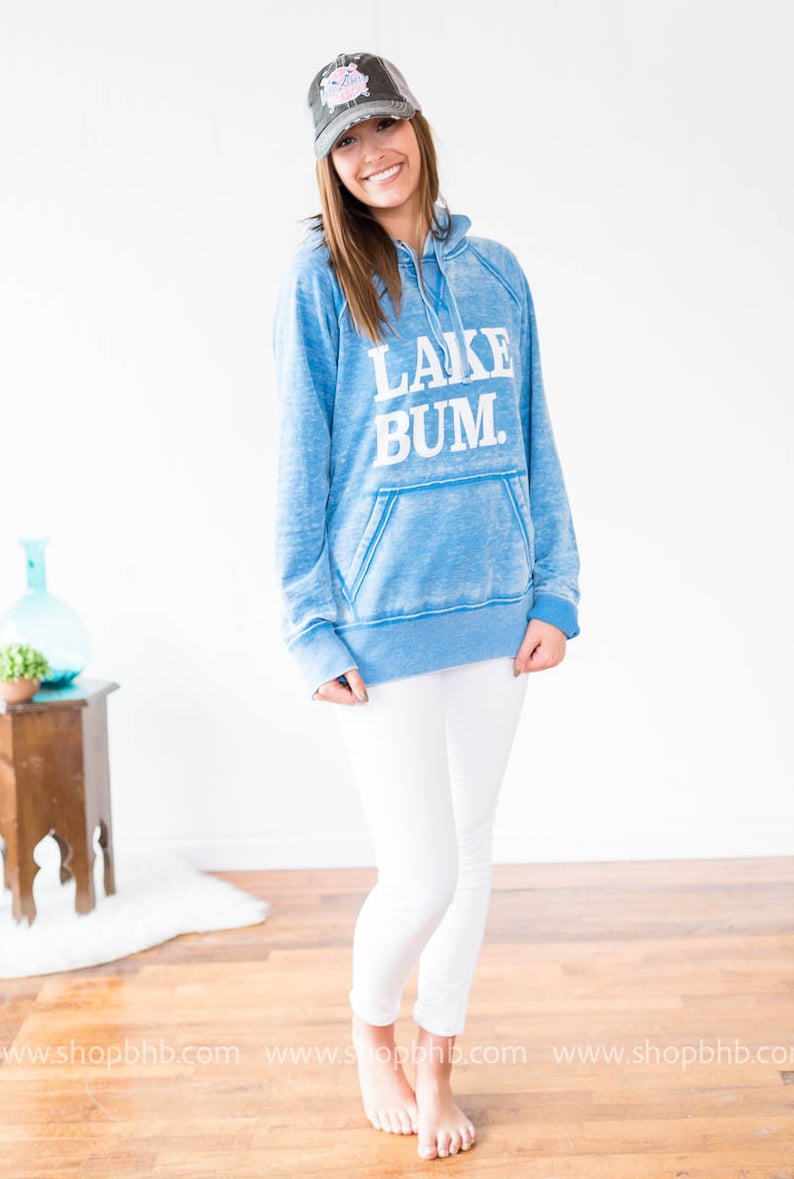 Lake Bum Hoodie Lake Hoodies Unisex Hoodies Summer Hoodies Lakeaholic Gifts for her Lake Lover Blue