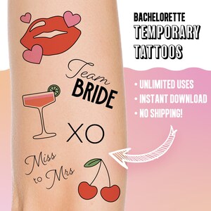Bachelorette Temporary Tattoo Designs