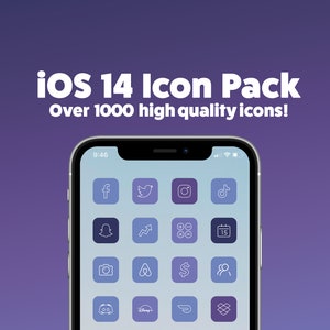 iOS 14 iPhone Icon Pack - Over 1,000 Icons (200 per colour)! Minimal Purple Icons | Custom Aesthetic App Icons | iOS Icon Pack