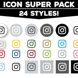 Social Media Icon Super Pack - 24 Styles! - PNG Files for Web, Blog, and Print - Facebook, Instagram, Twitter et plus encore!