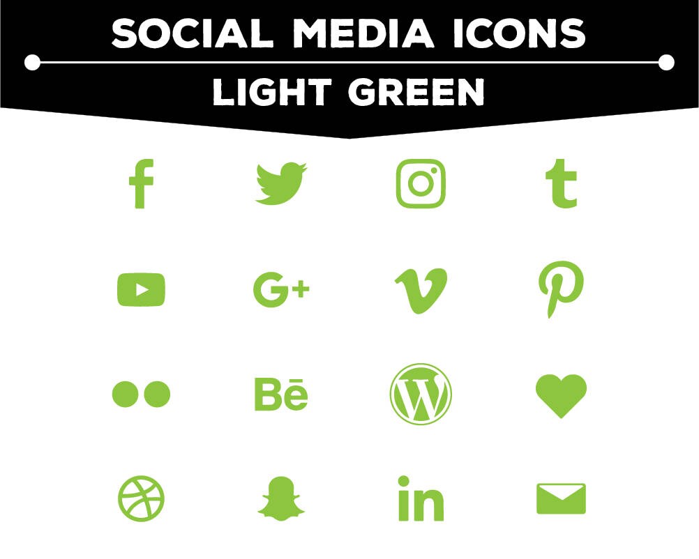 Social Media Icons Light Green Icon Pack Png Files For Web Etsy