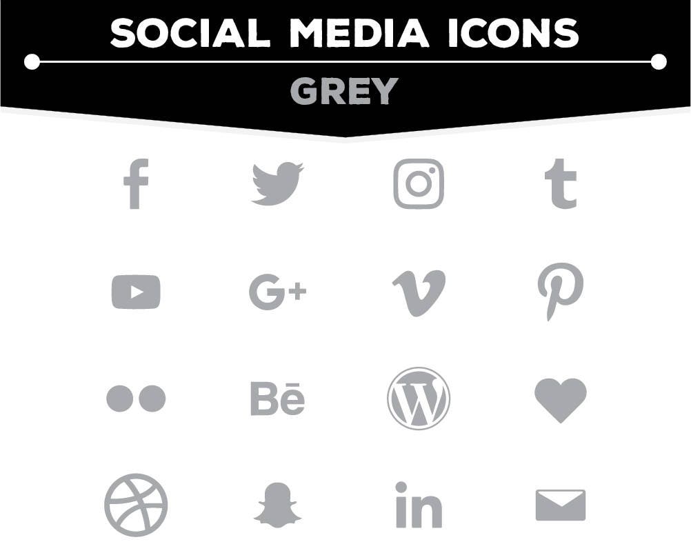 Social Media Icons Grey Icon Pack Png Files For Web Blog Etsy Social Media Icons Grey Icon Pack Png Files For Web Blog Etsy