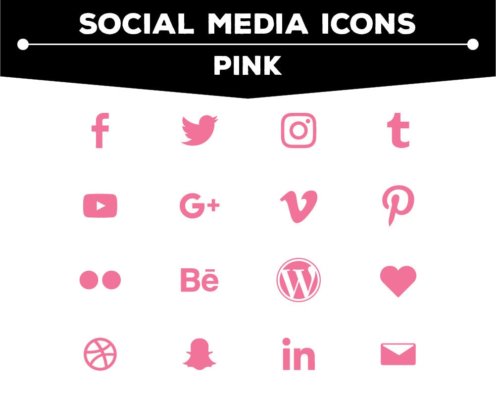 Social Media Icons Pink Icon Pack Png Files For Web Blog Etsy Social Media Icons Pink Icon Pack Png Files For Web Blog Etsy
