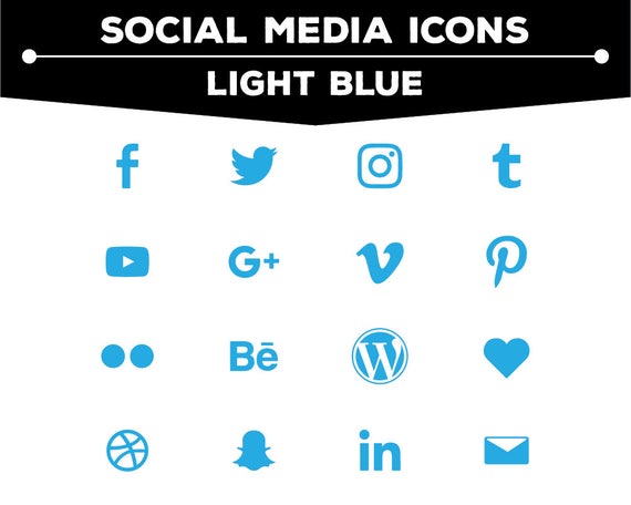 Social Media Icons Light Blue Icon Pack Png Files For Web Etsy Social Media Icons Light Blue Icon Pack Png Files For Web Etsy