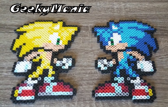 Sonic The Hedgehog Sprite Perler Bead Pattern, Bead Sprites