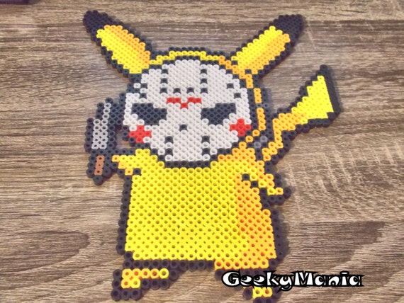 Halloween Pokémon Pikachu Déguisé En Jason Le Tueur De Vendredi 13 Perler Beads